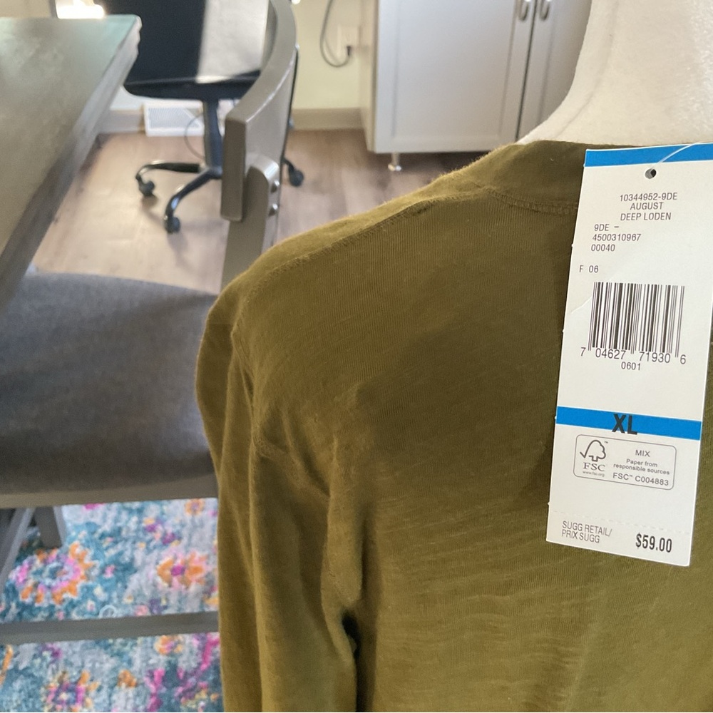 Jones New York Deep Olive Button-Down Shirt - Picture 6 of 7